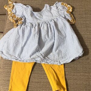 Bonnie Baby Blue and White Striped Dress Set